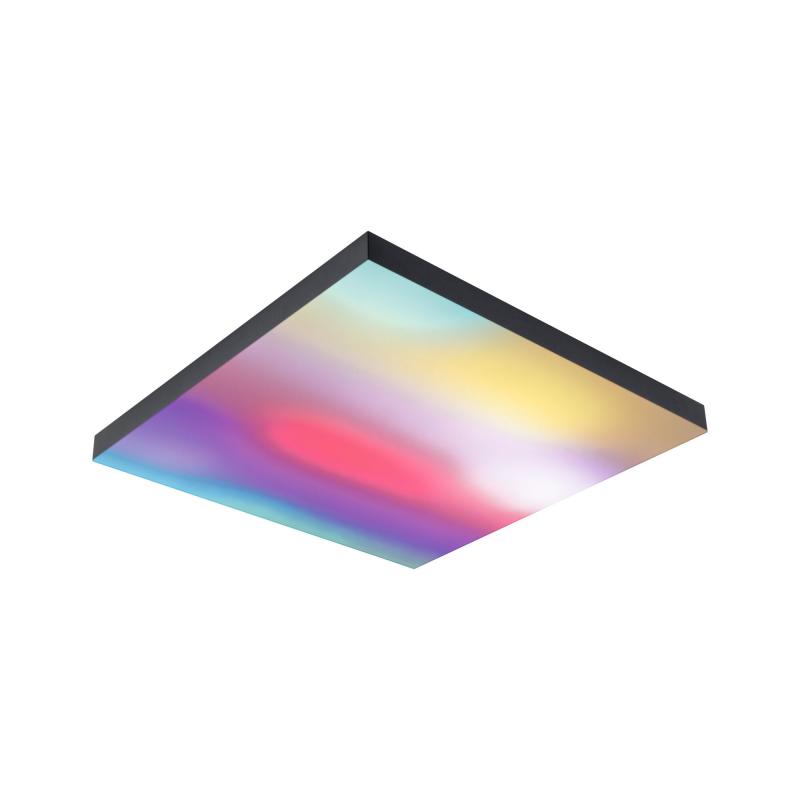 Paulmann 79908 LED Panel Velora Rainbow dynamic Regenbogen/ Weiß eckig 450x450mm kaltweiß Schwarz dimmbar