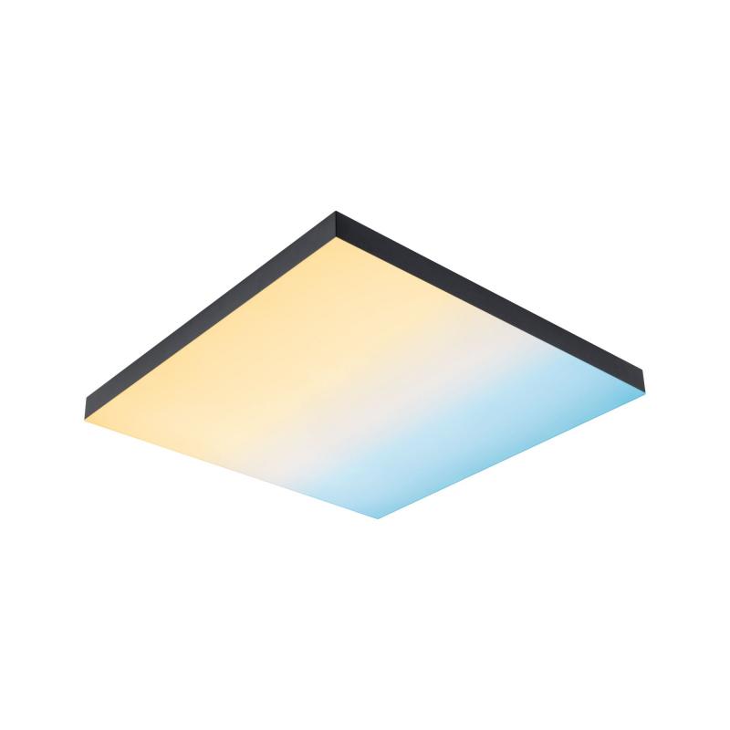 Paulmann 79908 LED Panel Velora Rainbow dynamic Regenbogen/ Weiß eckig 450x450mm kaltweiß Schwarz dimmbar