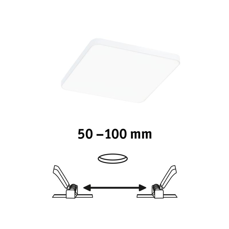 Paulmann 79936 VariFit LED Einbaupanel Veluna Edge schlicht Spritzwasser geschützt eckig 120x120mm neutralweiß Weiß