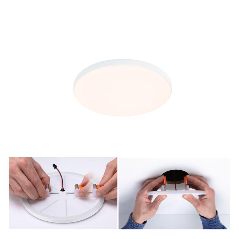 Paulmann 79939 VariFit LED Einbaupanel Veluna Edge schlicht Spritzwasser geschützt rund 120mm warmweiß Weiß