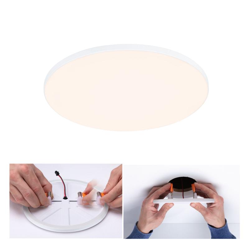 Paulmann 79946 VariFit LED Einbaupanel Veluna Edge schlicht Spritzwasser geschützt rund 200mm warmweiß Weiß dimmbar