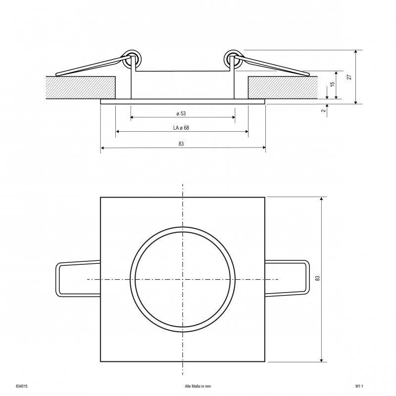 EVN 834015 Schwenkbare Deckeneinbauleuchte Chrom GU10 Einbaudurchmesser: 68 mm