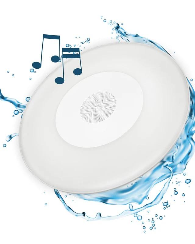 New Garden Wally Play Akku Poollampe RGBW mit Speaker Durchmesser: 38 cm mit Fernbedienung IP67, USB Stecker, dimmbar