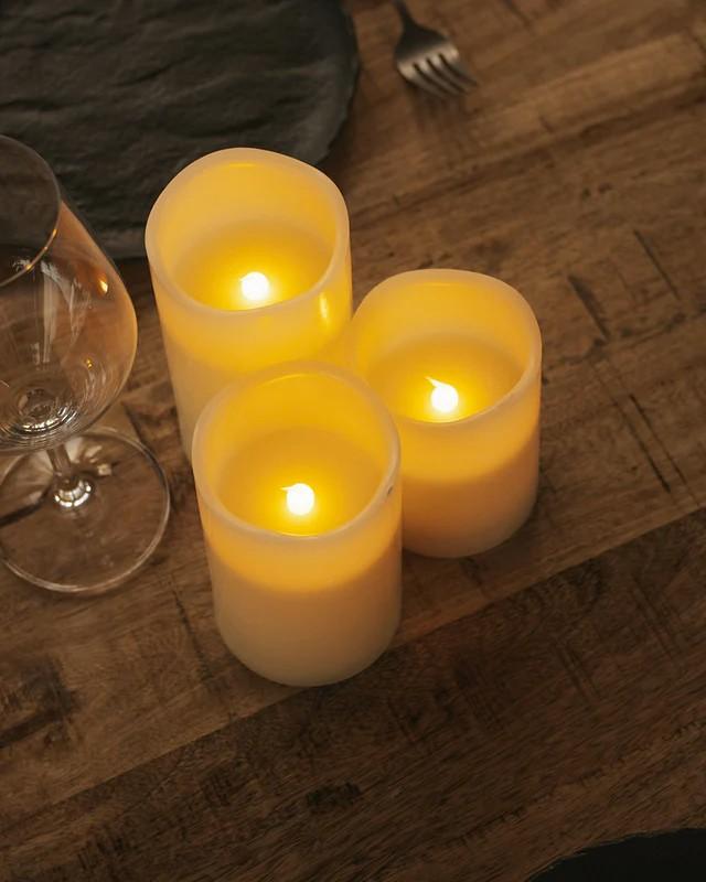 New Garden Dolo LED Wachs Kerzen mit Flammeneffect im 3er Pack (2 x AAA batteries nicht enthalten)