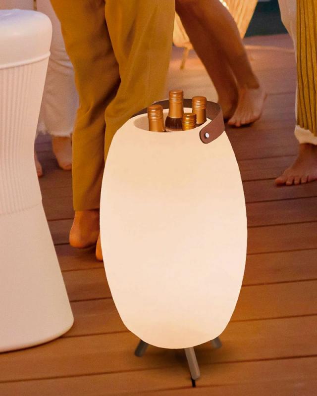 New Garden Apolo 40 Dekorative Tischlampe und Flaschenhalter mit Lautsprecher und RGB-LED-Licht -  Outdoor - Ideal für Pool Partys oder Garten Chillout
