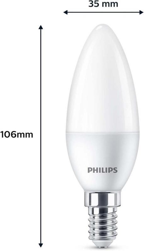 3er Set Philips LED Kerzenlampe E14 B35 4,9W 2700K 470lm warmweiß matt