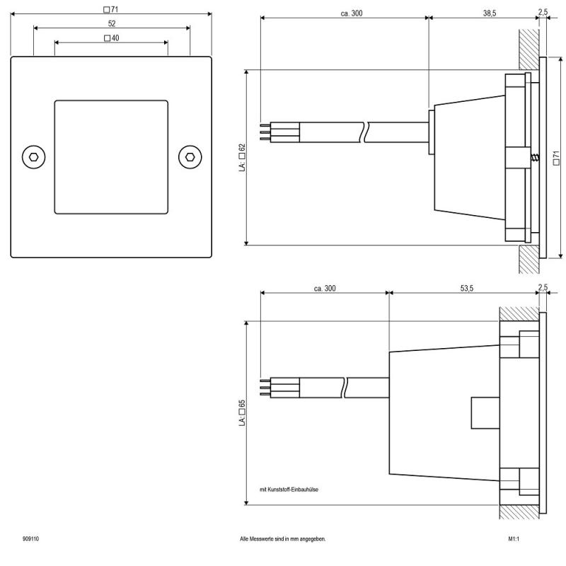 EVN LED Wandeinbauleuchte zur Treppenbeleuchtung EDS IP54 0.8W 6000K kaltweißes Licht