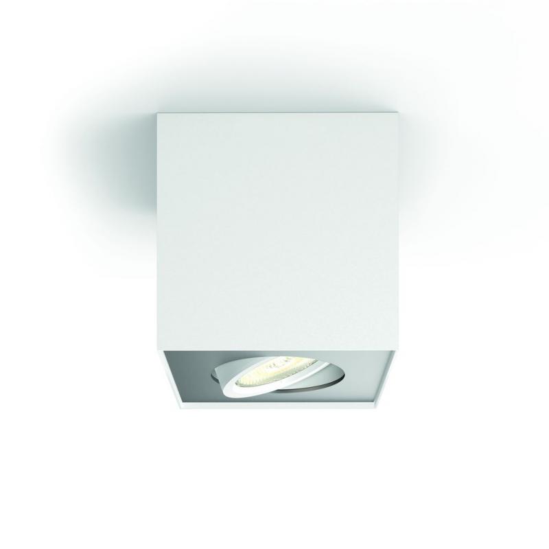 Puristischer Philips myLiving Box LED Deckenstrahler schwenkbar Warm Glow in Weiß