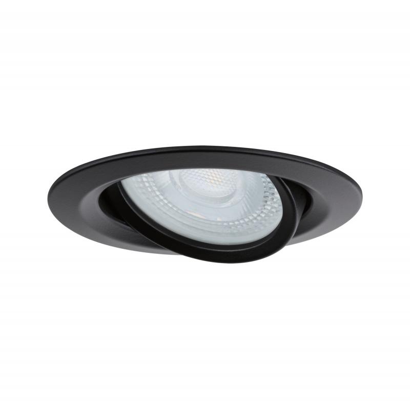 Paulmann 92460 Einbauleuchte Nova Plus schwenkbar IP65 rund 93mm 30° GU5,3 / GU10 max. 35W 230/12V dimmbar Schwarz matt