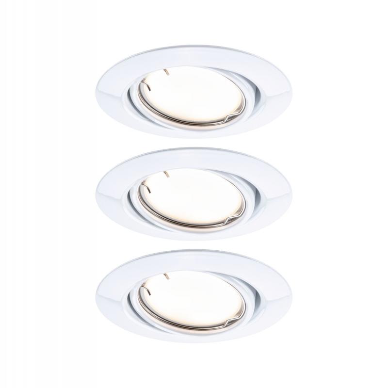 Paulmann 92463 LED Einbauleuchte Smart Home Zigbee Base Coin Basisset schwenkbar rund 90mm 20° dimmbar 3000K Weiß