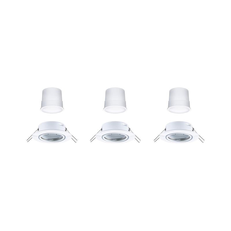Paulmann 92463 LED Einbauleuchte Smart Home Zigbee Base Coin Basisset schwenkbar rund 90mm 20° dimmbar 3000K Weiß