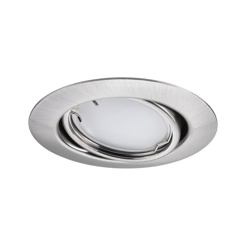 Paulmann 92467 LED Einbauleuchte Smart Home Zigbee Base Coin Basisset schwenkbar rund 90mm 20° dimmbar RGBW+ Eisen gebürstet