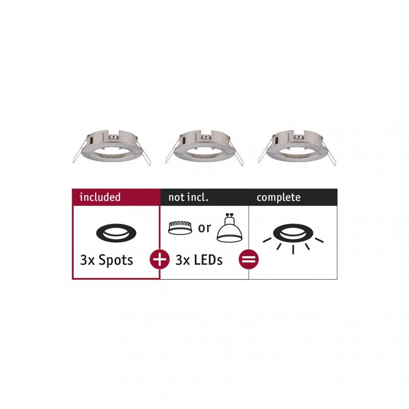 Paulmann 92479 EBL Choose 3er Spot starr max 3x10W 230V 51mm Eisen geb Alu