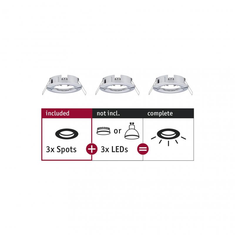 Paulmann 92482 EBL Choose 3er Spot starr max 3x10W 230V 51mm Chrom Alu