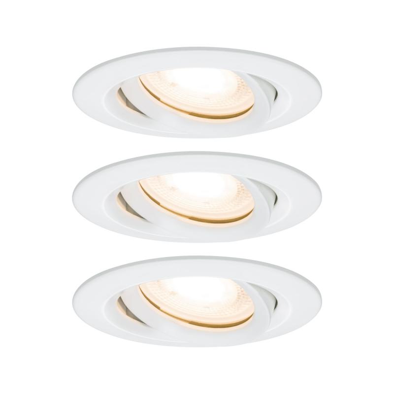 Paulmann 92898 Einbauleuchte Set Nova Plus IP65 schwenkbar LED 3x 7W GU10 Weiß