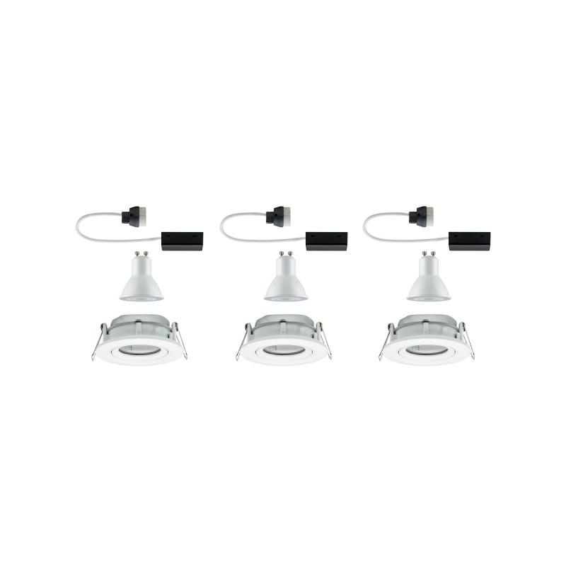Paulmann 92898 Einbauleuchte Set Nova Plus IP65 schwenkbar LED 3x 7W GU10 Weiß