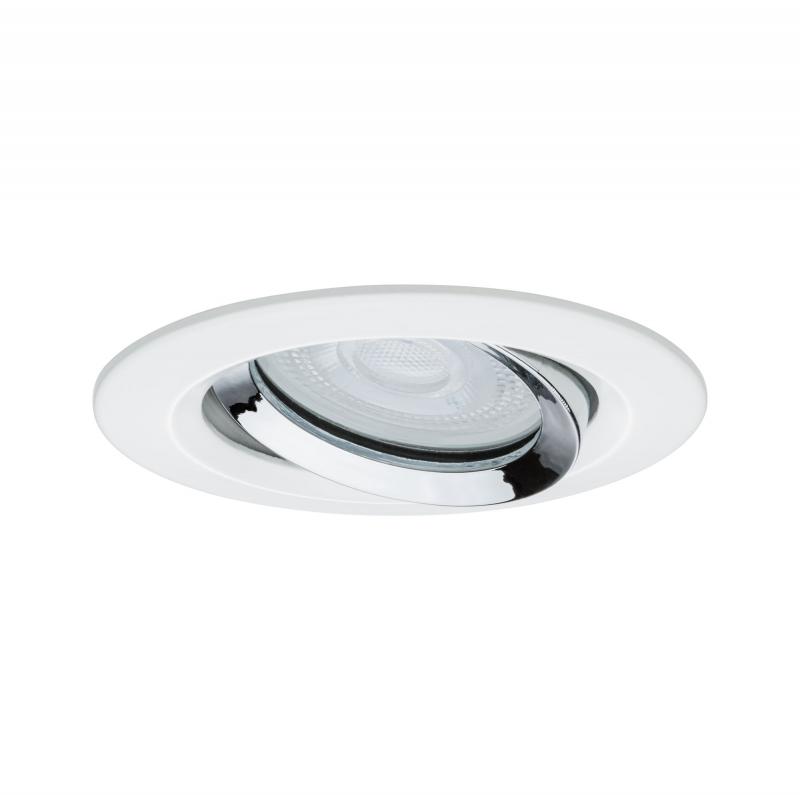 Paulmann 92903 Einbauleuchte Set Nova Plus IP65 schwenkbar LED 1x 7W GU10 Weiß matt-Chrom/Alu Zi