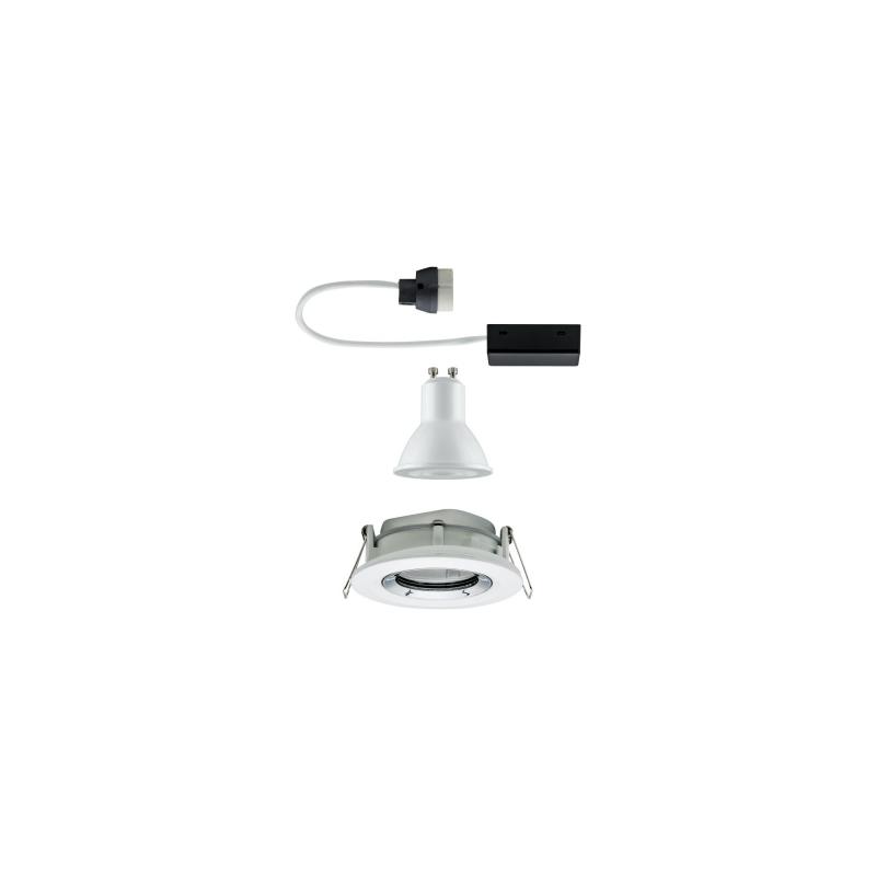 Paulmann 92903 Einbauleuchte Set Nova Plus IP65 schwenkbar LED 1x 7W GU10 Weiß matt-Chrom/Alu Zi