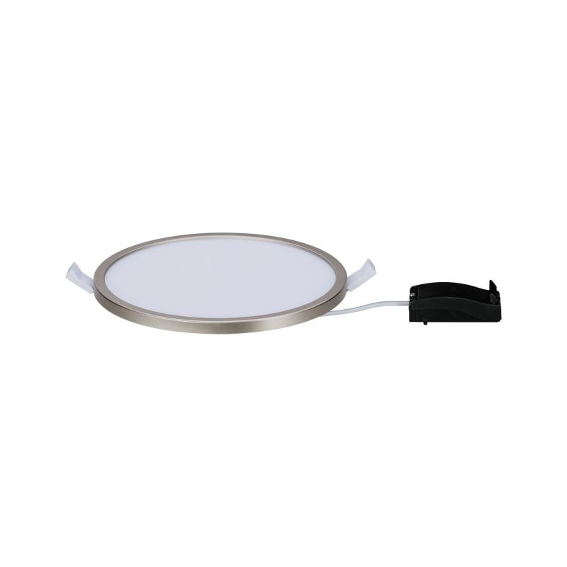 Paulmann 92935 Einbauleuchte Set Panel Areo rund dim IP44 12W 3000K 180mm Nickel