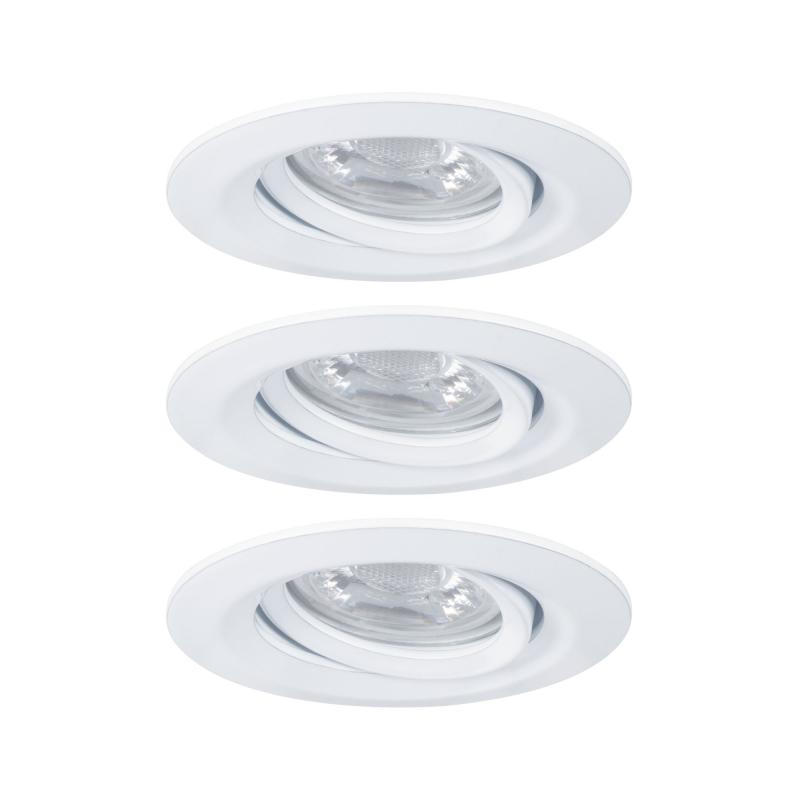 Set Einbauleuchten Nova mini Plus Coin EasyDim schwenkb 2700K Weiß matt/Alu Paulmann 92971
