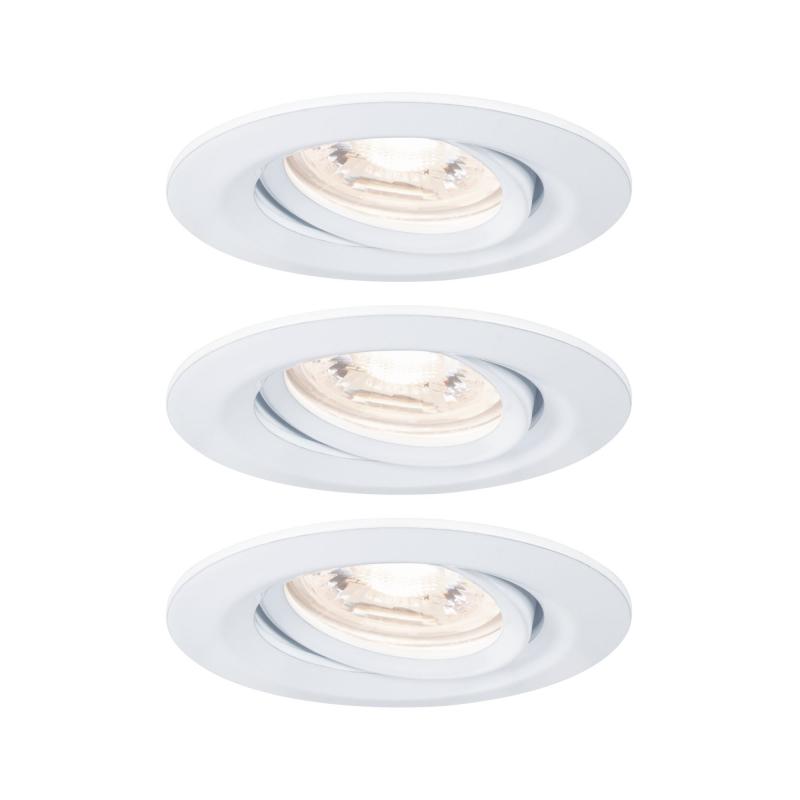 Set Einbauleuchten Nova mini Plus Coin EasyDim schwenkb 2700K Weiß matt/Alu Paulmann 92971