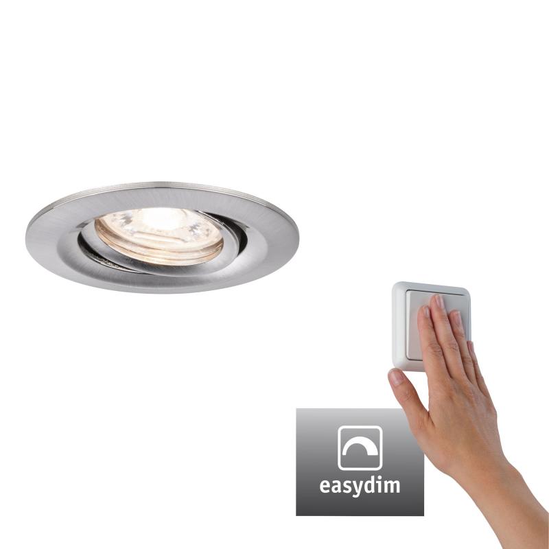 Paulmann 92972 EBL Set Nova mini Plus Coin EasyDim schwenkb 1x4,2W 2700K 230V Eisen geb/Alu