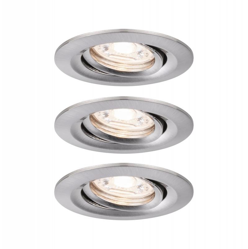 Paulmann 92973 EBL Set Nova mini Plus Coin EasyDim schwenkb 3x4,2W 2700K 230V Eisen geb/Alu