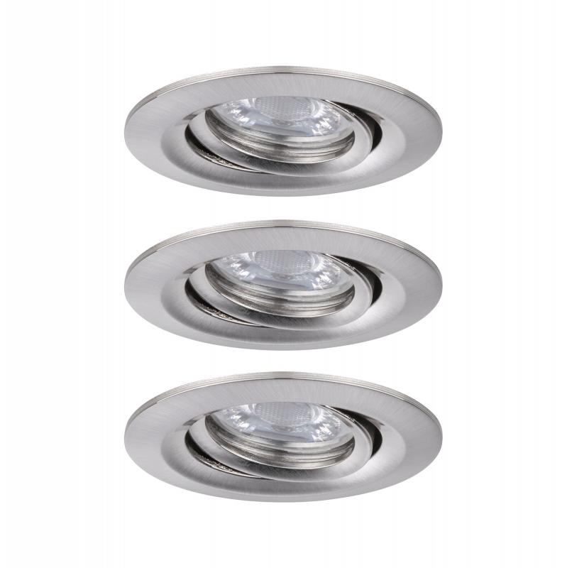 Paulmann 92973 EBL Set Nova mini Plus Coin EasyDim schwenkb 3x4,2W 2700K 230V Eisen geb/Alu