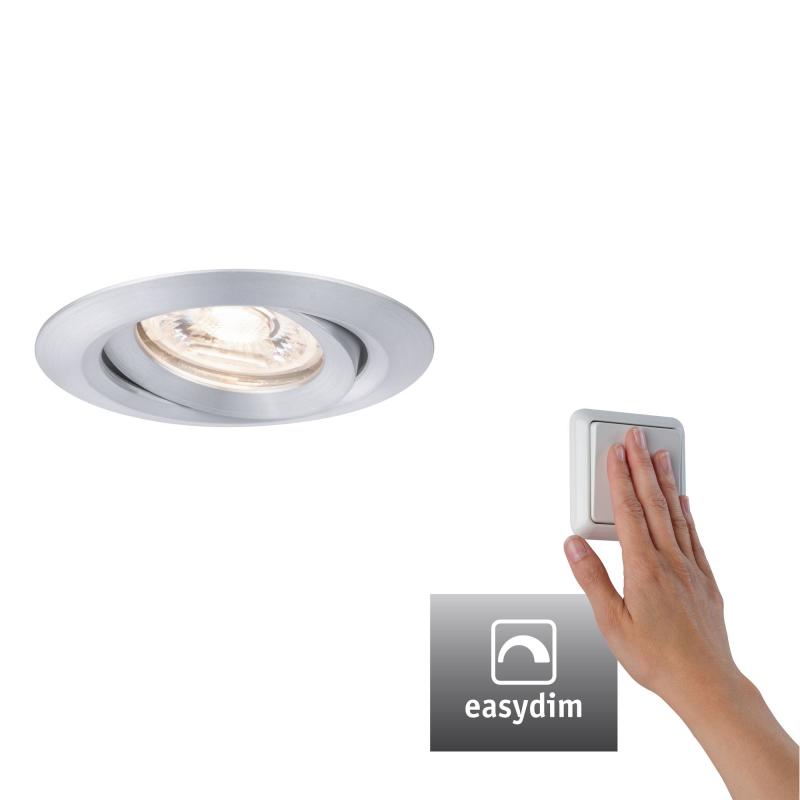 Paulmann 92974 EBL Set Nova mini Plus Coin EasyDim schwenkb 1x4,2W 2700K 230V Alu gedr/Alu