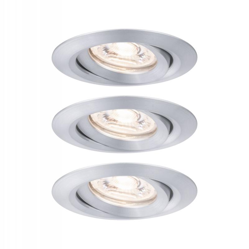 Paulmann 92975 EBL Set Nova mini Plus Coin EasyDim schwenkb 3x4,2W 2700K 230V Alu gedr/Alu