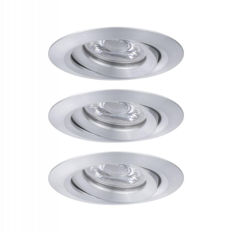 Paulmann 92975 EBL Set Nova mini Plus Coin EasyDim schwenkb 3x4,2W 2700K 230V Alu gedr/Alu
