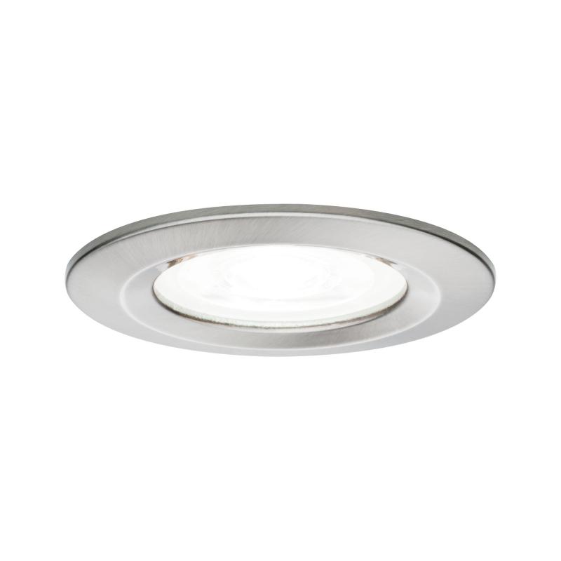 Paulmann 92977 Einbauleuchte Set Nova rund starr LED IP44 6.5W 4000K GU10 Eisen geb