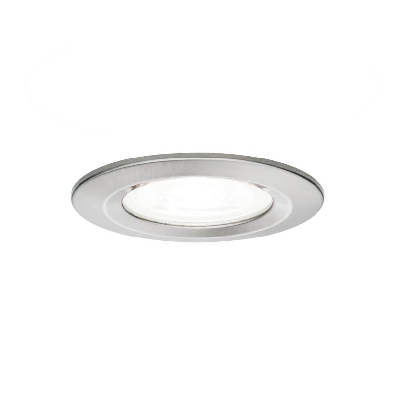 Paulmann 92979 Einbauleuchte Set Nova rund starr LED IP44 4000K Eisen gebürstet