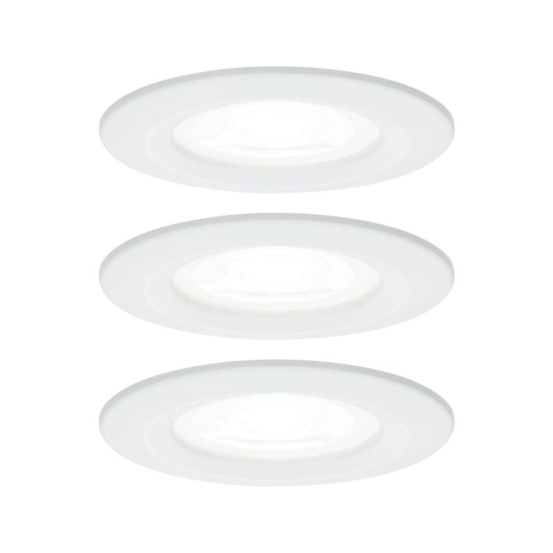 Paulmann 92980 Einbauleuchte Set Nova rund starr LED IP44 3x6.5W 4000K GU10 Weiß