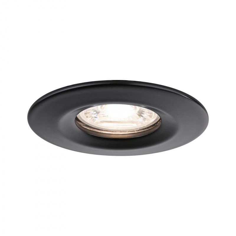 Paulmann 93084 LED Einbauleuchte Nova Mini Coin Basisset modern starr rund 66mm Coin 3x4W warmweiß Schwarz matt