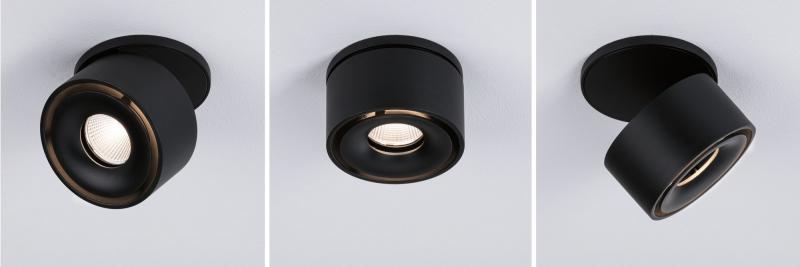 Industrielook Einbauleuchten Strahler schwenkbar Spircle 8W 36° 3000K 230/40V Schwarz matt/Alu Paulmann 93370