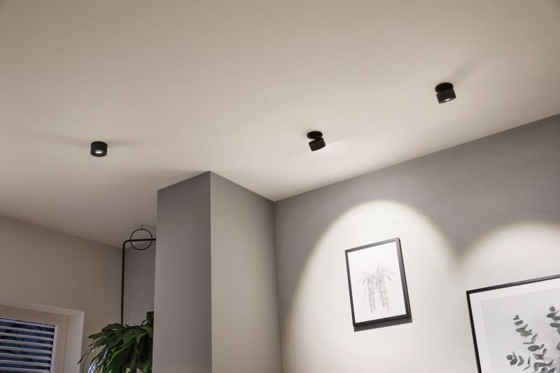 Industrielook Einbauleuchten Strahler schwenkbar Spircle 8W 36° 3000K 230/40V Schwarz matt/Alu Paulmann 93370