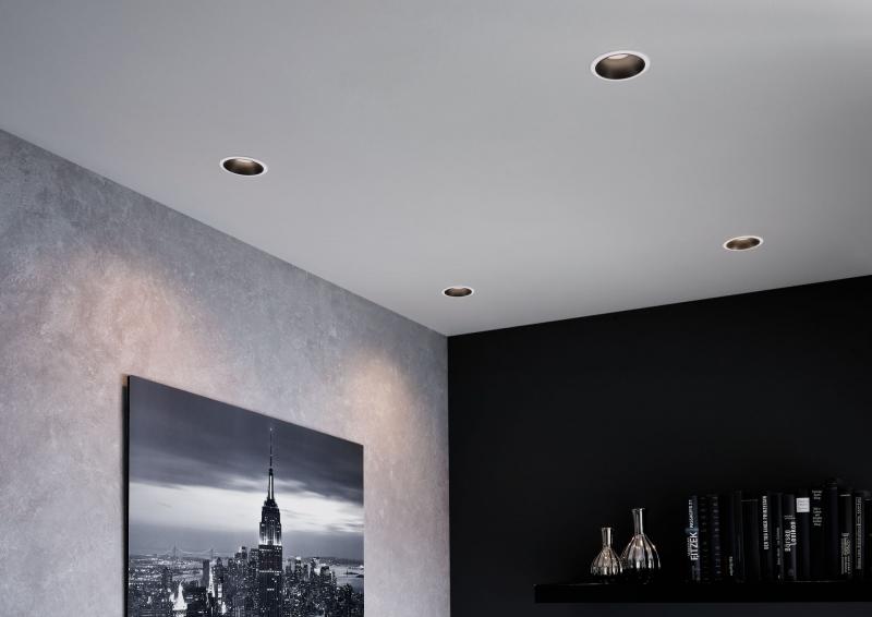 Paulmann 93401 Einbauleuchte Set Cole Coin 3StepDim rd starr LED 6.5W 2700K weiß/schwarz