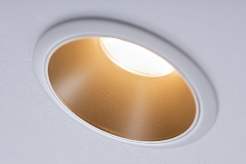 Paulmann 93405 Einbauleuchte Cole Coin 3StepDim rd starr LED 6.5W 2700K weiß/gold