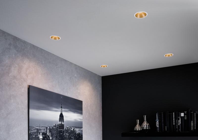 Paulmann 93405 Einbauleuchte Cole Coin 3StepDim rd starr LED 6.5W 2700K weiß/gold