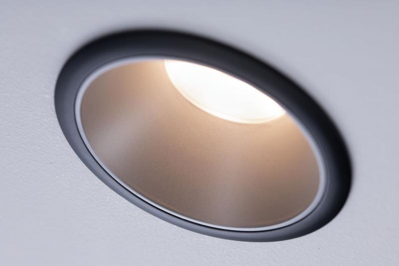 Paulmann 93408 Einbauleuchte Set Cole Coin 3StepDim rd starr LED 3x6.5W 2700K schwarz/silber