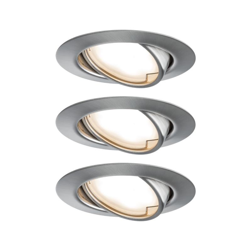 Paulmann 93421 Einbauleuchte Base Coin LED schwenkbar 3x5W Eisen geb/Metall