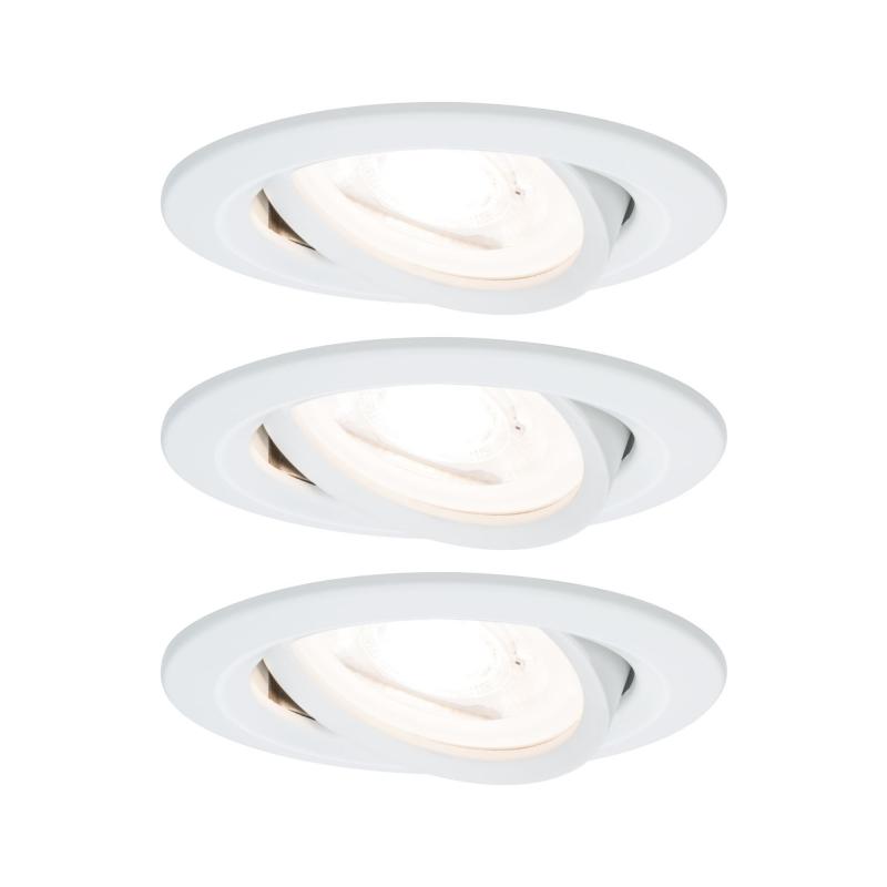 3er Set schwenkbare LED Einbauleuchten Nova 2700K Weiß Paulmann 93431
