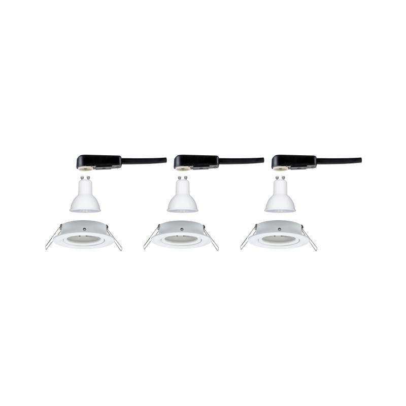 3er Set schwenkbare LED Einbauleuchten Nova 2700K Weiß Paulmann 93431