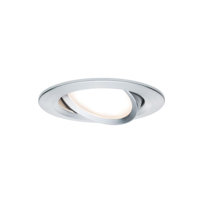 Paulmann 93451 Einbauleuchte Set Nova Coin rund schwenkbar LED 3x6.5W 2700K Alu gedreht/Alu