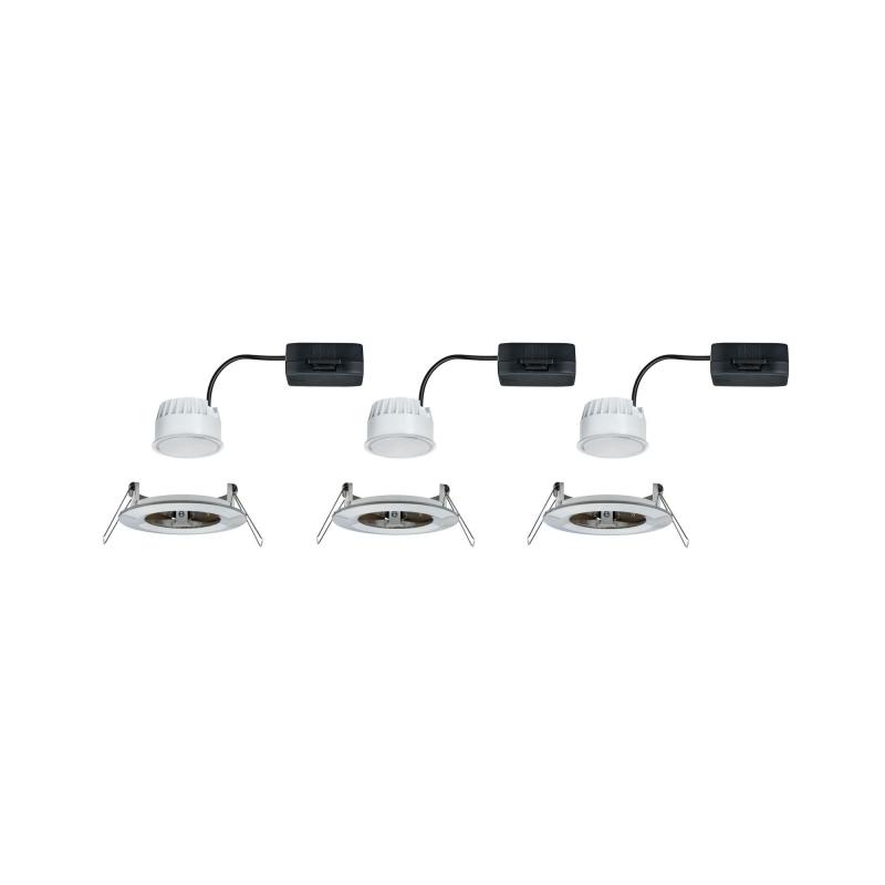 Paulmann 93458 Einbauleuchte Set Nova Coin rund starr LED 3x6.5W 2700K Eisen