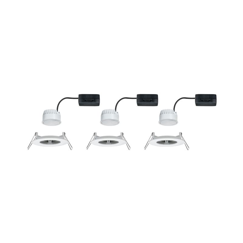 Paulmann 93460 Einbauleuchte Set Nova Coin rund starr LED 3x6.5W 2700K Weiß/Alu