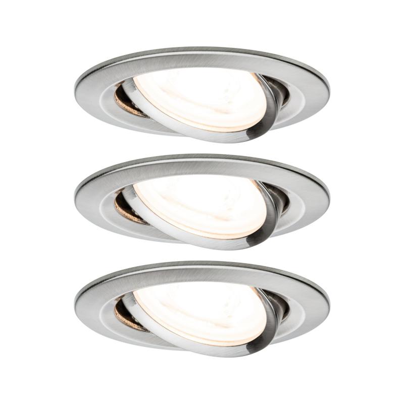 Paulmann 93465 Einbauleuchte Set Nova rd schw LED 3-stepdim 3x6,5 W GU10 Eisen