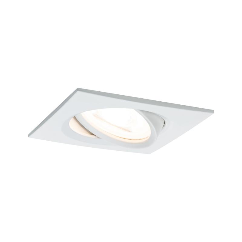 Paulmann 93471 Einbauleuchte Set Nova eckig schw LED 3-stepdim 6.5W GU10 Weiß/Alu