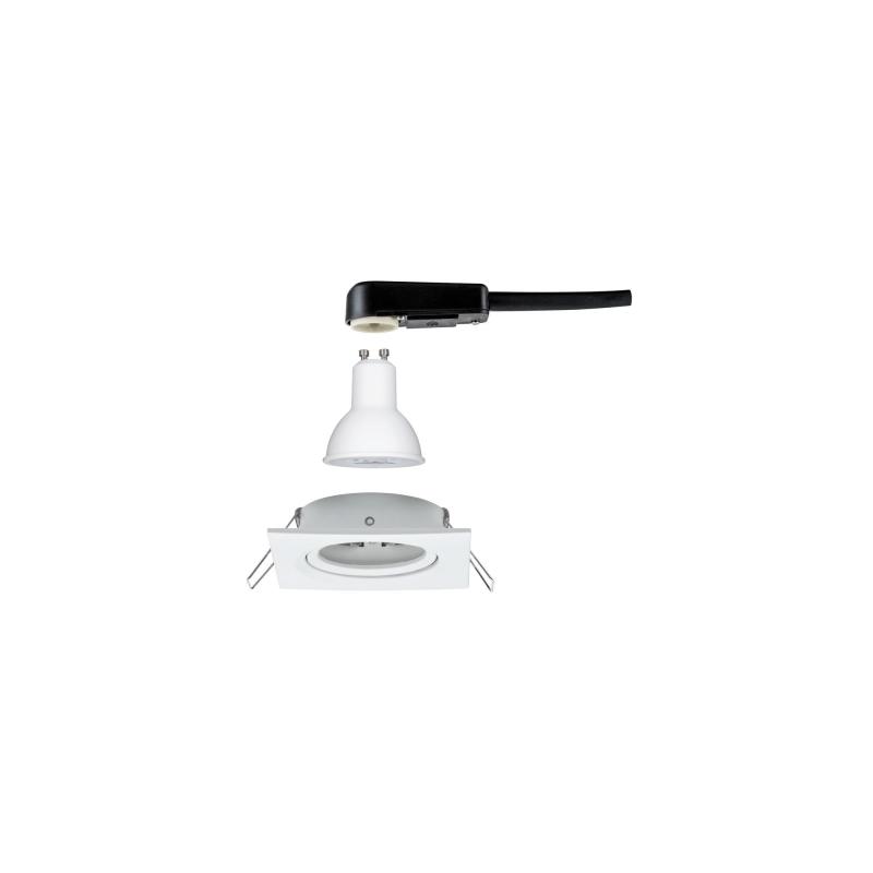 Paulmann 93471 Einbauleuchte Set Nova eckig schw LED 3-stepdim 6.5W GU10 Weiß/Alu